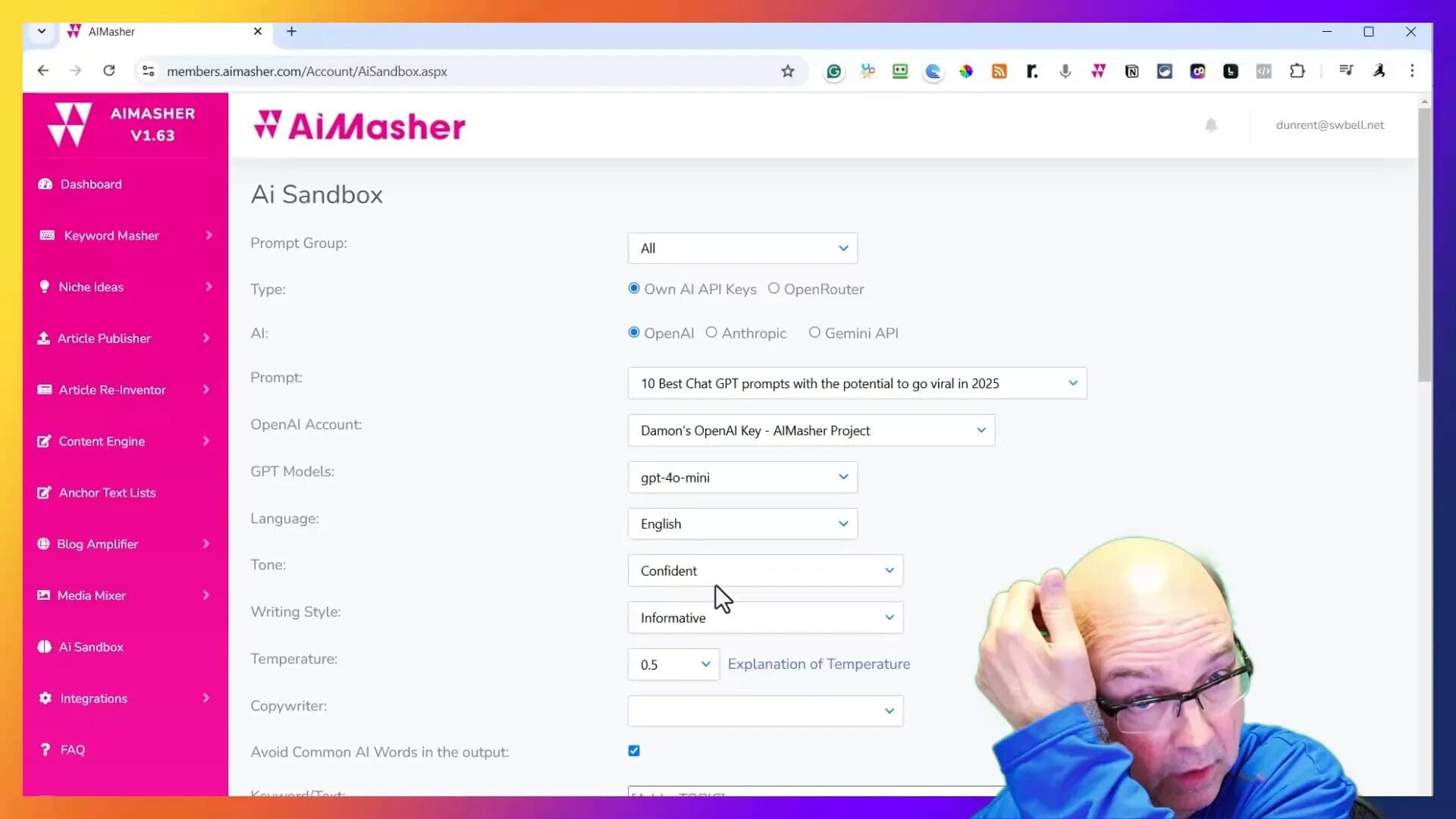 Unleashing Creativity with Power Prompts in AIMasher