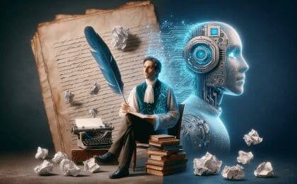 Comparison between a human writer and Sudowrite's AI-assisted writing output.