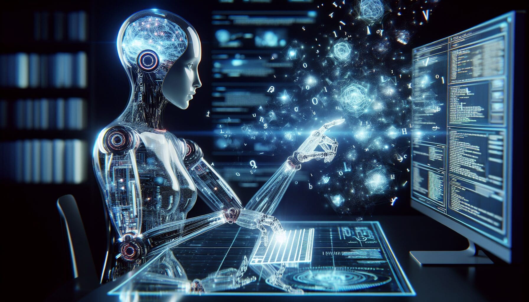 Illustration of AI writing assistant