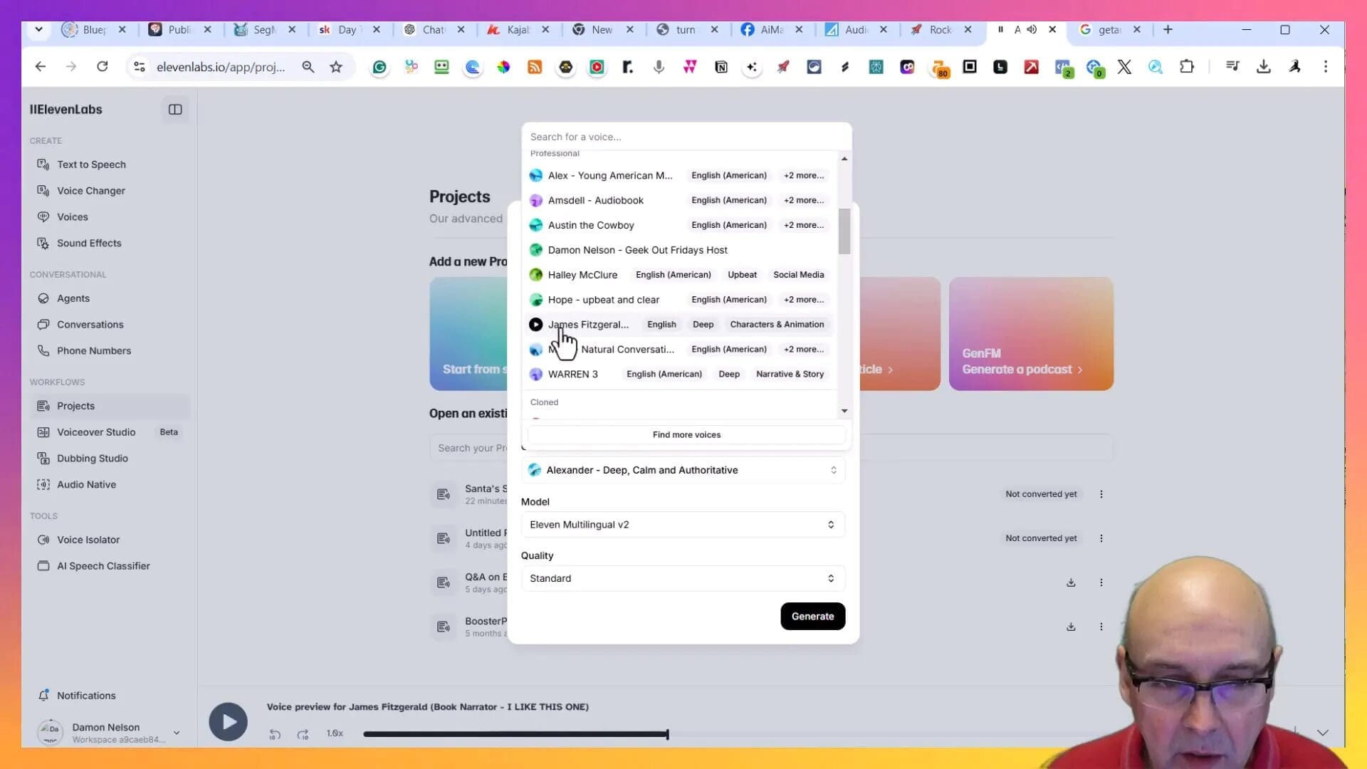 Generating audio in Eleven Labs
